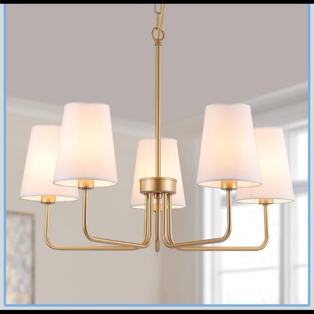 AMZASA Farmhouse Chandelier, 5-Lights